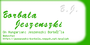 borbala jeszenszki business card